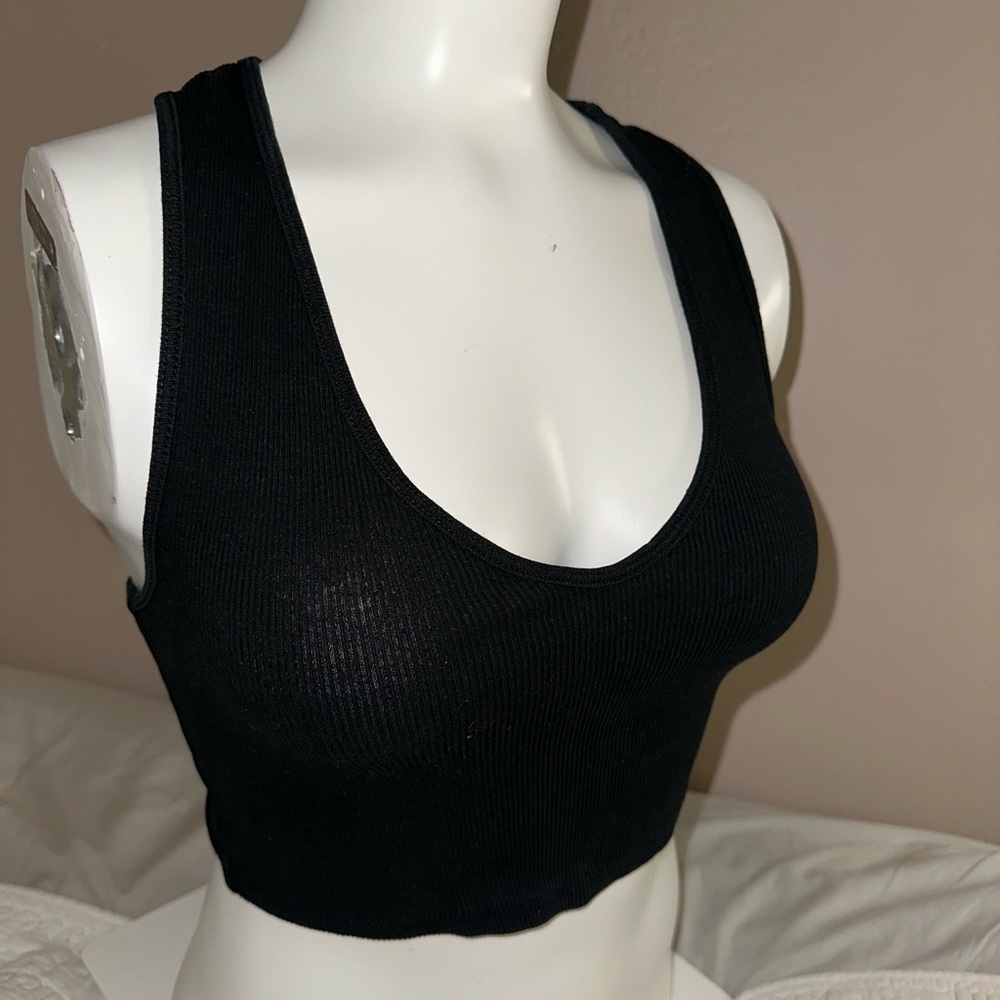Zara Black Knit Crop Top